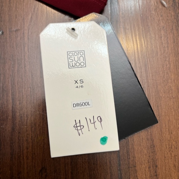 Clara Sunwoo Crossover Tulip Hem Dress Size 4-6 Merlot Wrap Bodycon USA Fall NWT - Picture 8 of 15